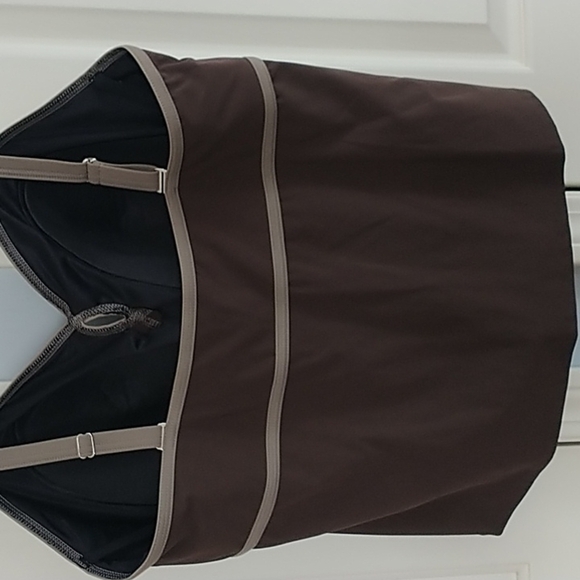 Land's End Brown Soft Cup Bathing Suit Top Tankini 22W - Picture 2 of 6